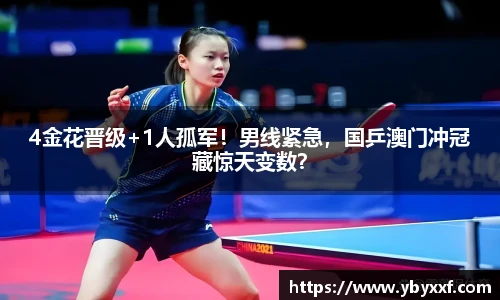 4金花晋级+1人孤军！男线紧急，国乒澳门冲冠藏惊天变数？
